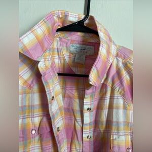 Wrangler Pink and Yellow Plaid Shirt